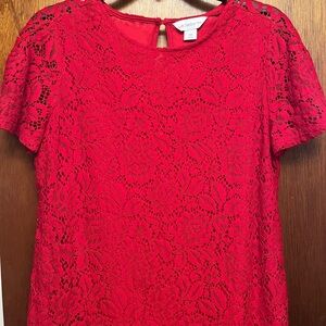Liz Claiborne Red Lace Blouse